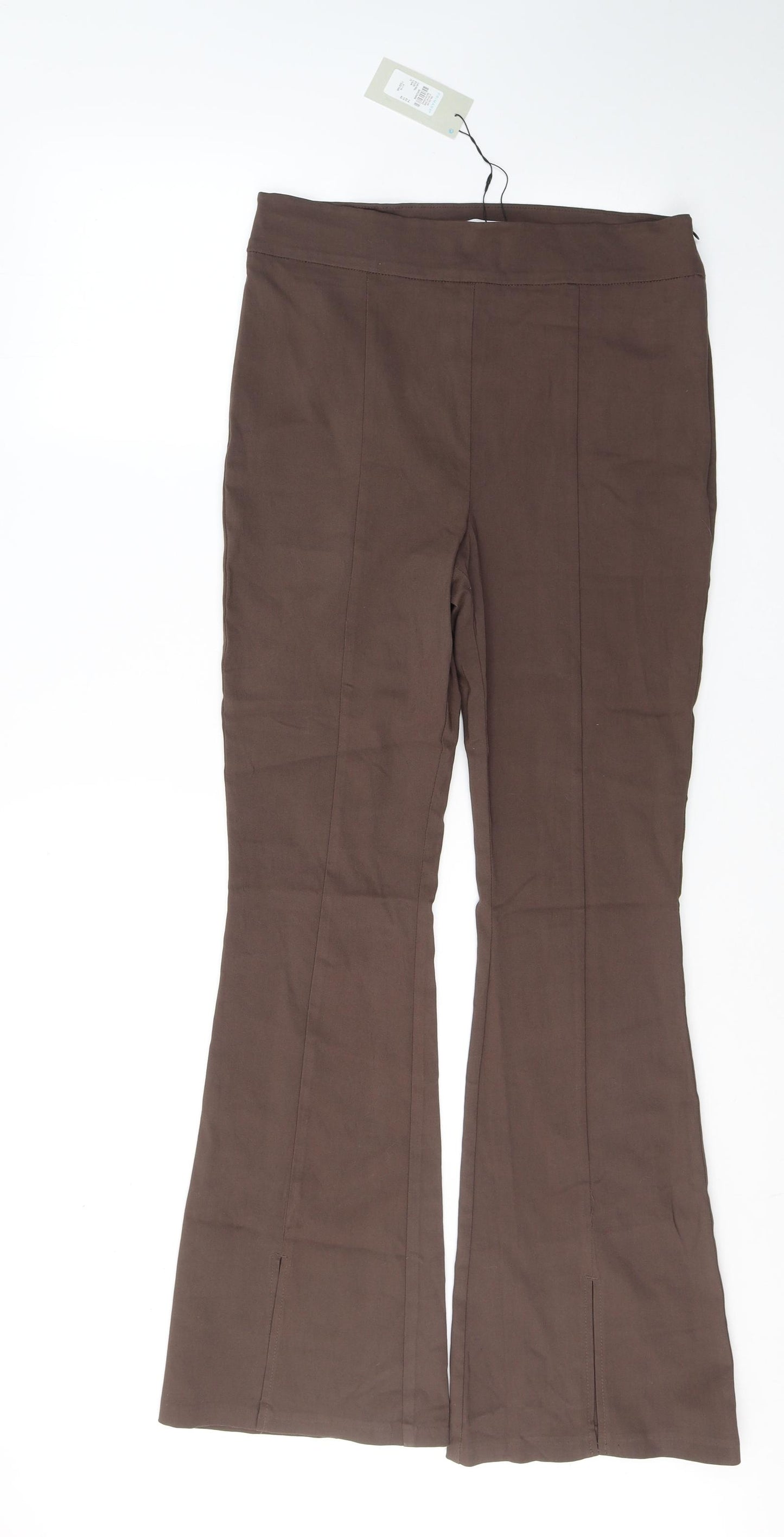 Primark Womens Brown  Viscose Flared Jeans Size 14 L31 in Regular Zip