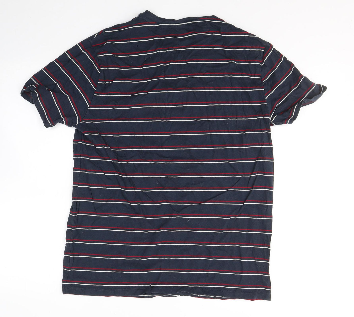 Gap Mens Blue Striped Cotton  T-Shirt Size L Round Neck