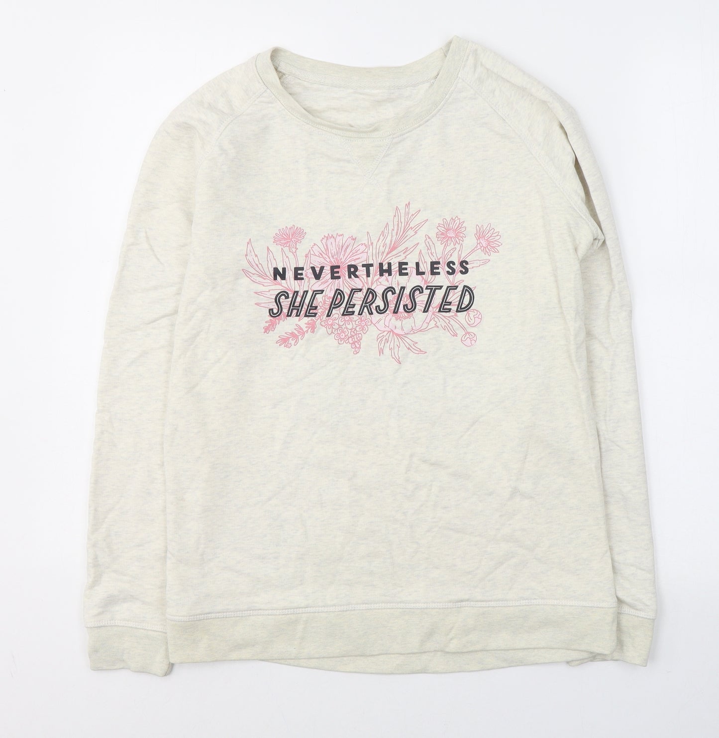 Stanley Stella Womens Ivory  Cotton Pullover Sweatshirt Size M  Pullover - Nevertheless she persisted