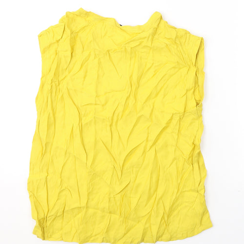 OPUS Womens Yellow  Viscose Basic Tank Size 10 Round Neck