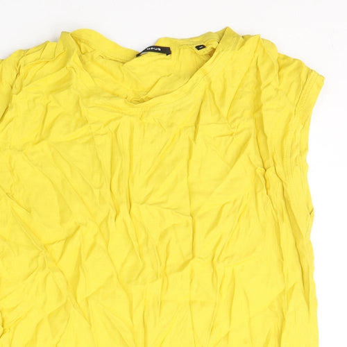OPUS Womens Yellow  Viscose Basic Tank Size 10 Round Neck