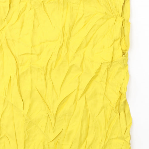 OPUS Womens Yellow  Viscose Basic Tank Size 10 Round Neck