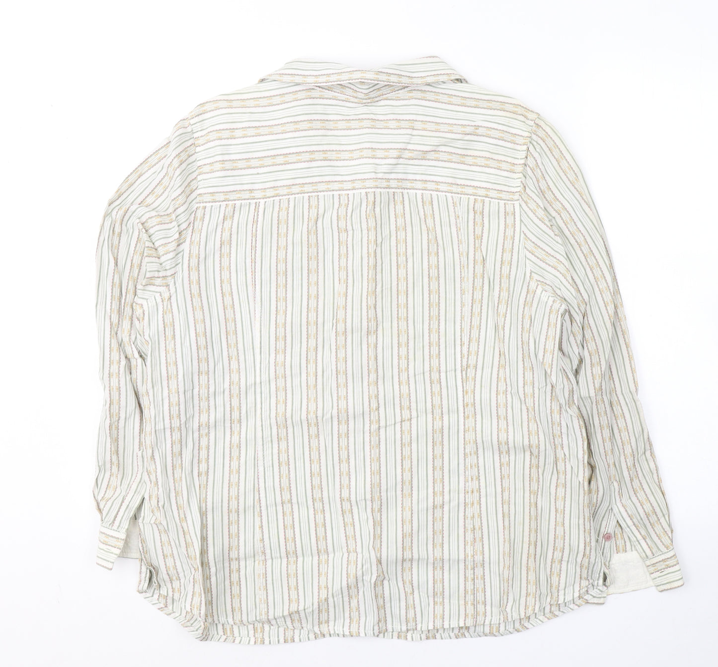 Indigo Womens Multicoloured Striped Cotton Basic Button-Up Size 20 Collared