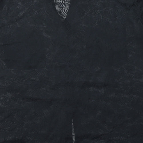 ELVI Womens Black Floral Polyester Basic Button-Up Size 26 Collared