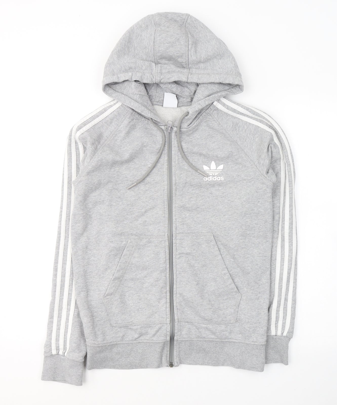 adidas Mens Grey  Cotton Full Zip Hoodie Size S