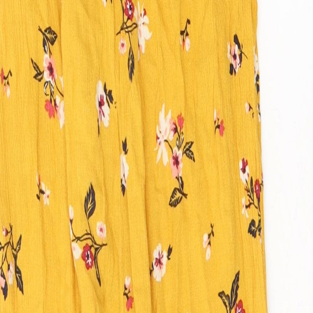 Primark Girls Yellow Floral Polyester Jumpsuit One-Piece Size 12-13 Years  Pullover