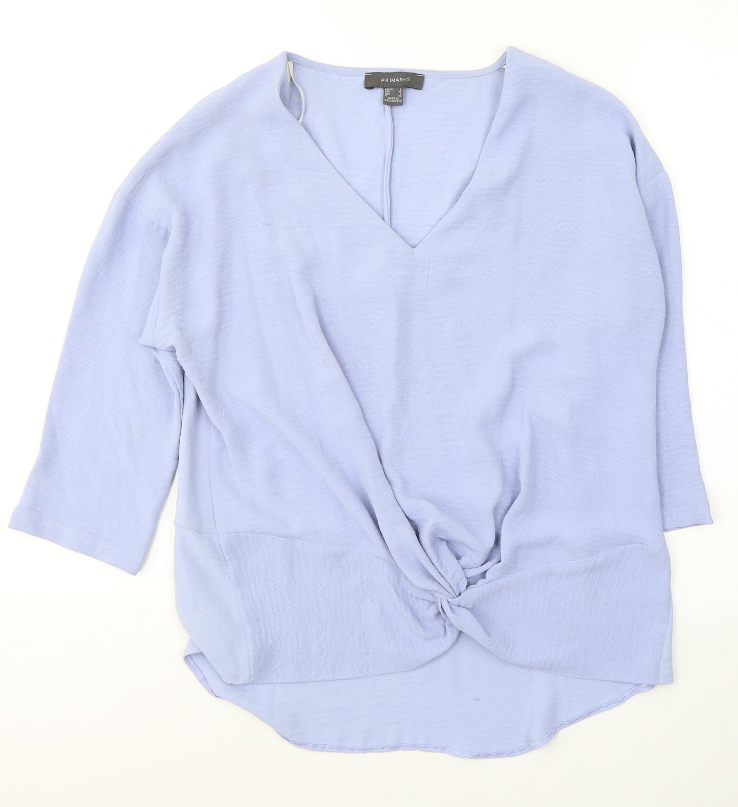 Primark Womens Blue  Polyester Tunic Blouse Size 8 Round Neck