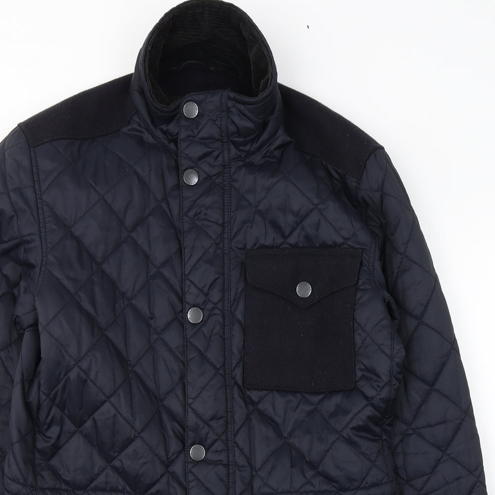 Barbour Mens Black   Quilted Coat Size S  Zip