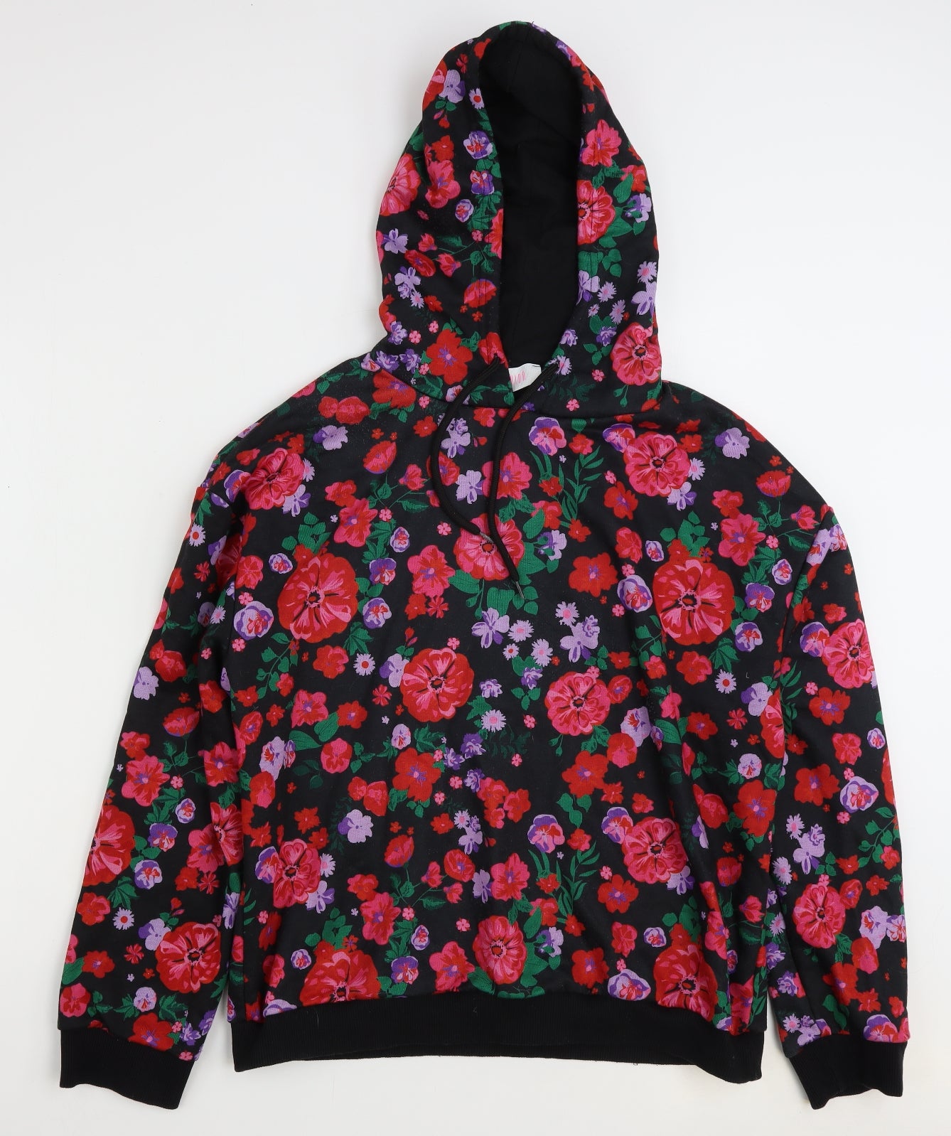 Savida  Womens Multicoloured Floral Cotton Pullover Hoodie Size XL  Pullover