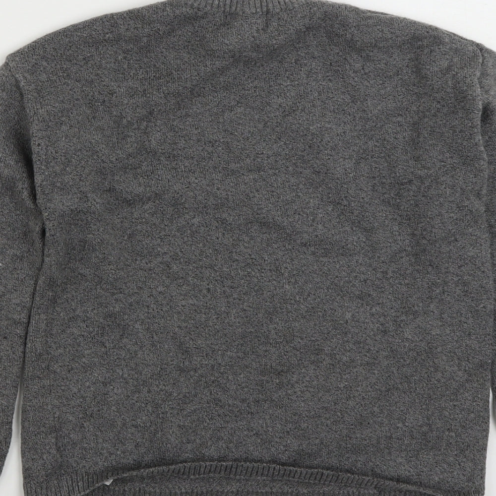 Lulurain  Girls Grey Crew Neck  Cotton Pullover Jumper Size 11-12 Years  Pullover
