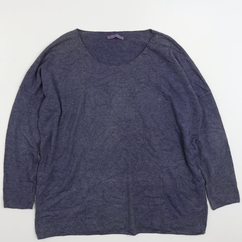 LV CLOTHING  Womens Blue Scoop Neck  Viscose Pullover Jumper Size L
