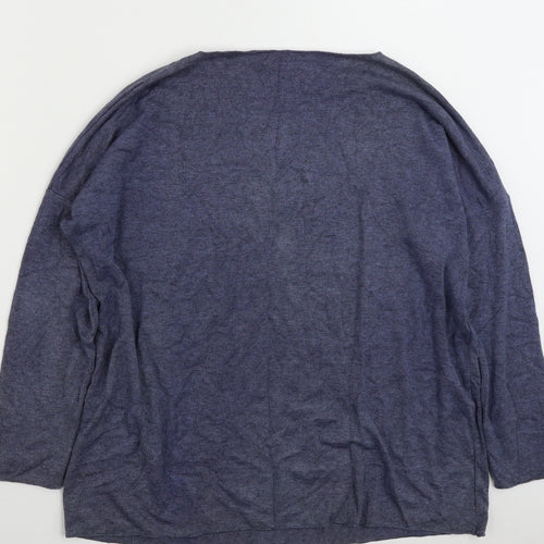 LV CLOTHING  Womens Blue Scoop Neck  Viscose Pullover Jumper Size L