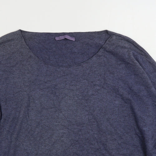 LV CLOTHING  Womens Blue Scoop Neck  Viscose Pullover Jumper Size L