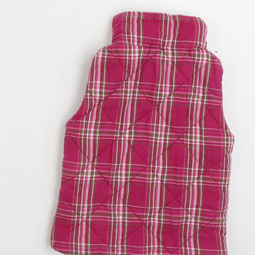 Topolino Girls Pink Plaid  Gilet Jacket Size 4-5 Years  Zip