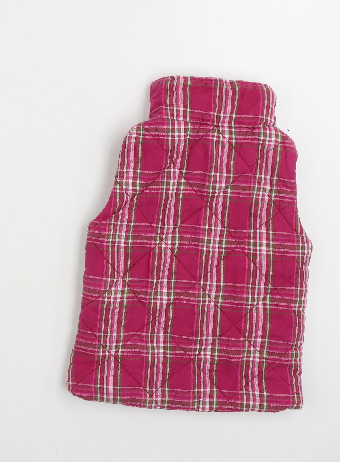 Topolino Girls Pink Plaid  Gilet Jacket Size 4-5 Years  Zip