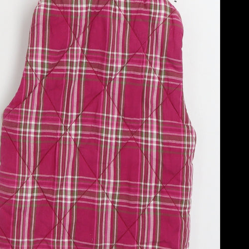 Topolino Girls Pink Plaid  Gilet Jacket Size 4-5 Years  Zip