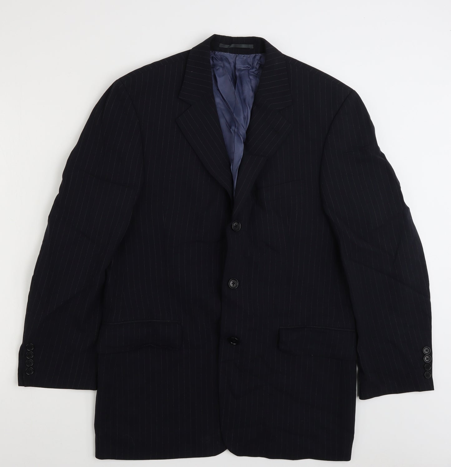 Austin Reed Mens Black Striped  Jacket Blazer Size 38  Button