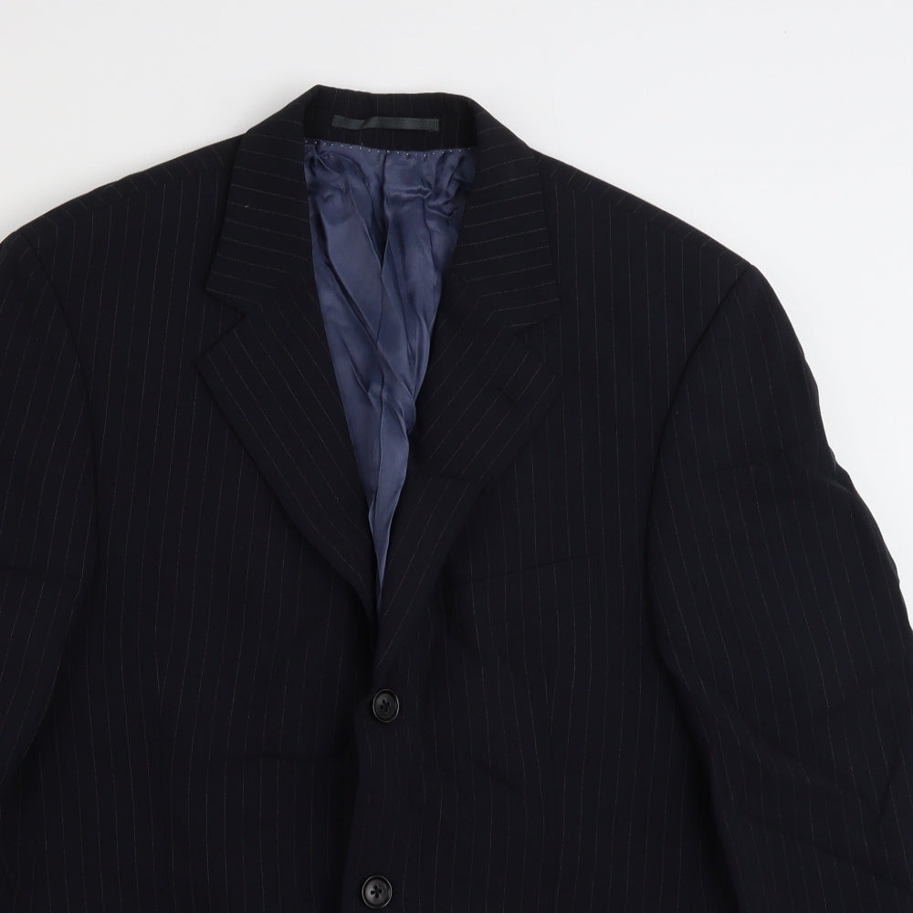 Austin Reed Mens Black Striped  Jacket Blazer Size 38  Button