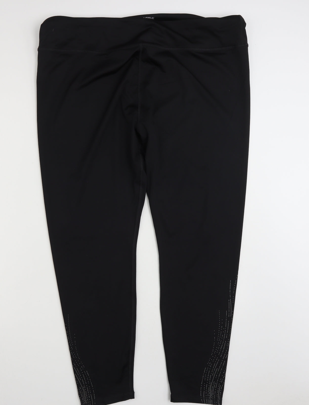 TU Womens Black  Polyester Compression Leggings Size 22 L28 in Athletic