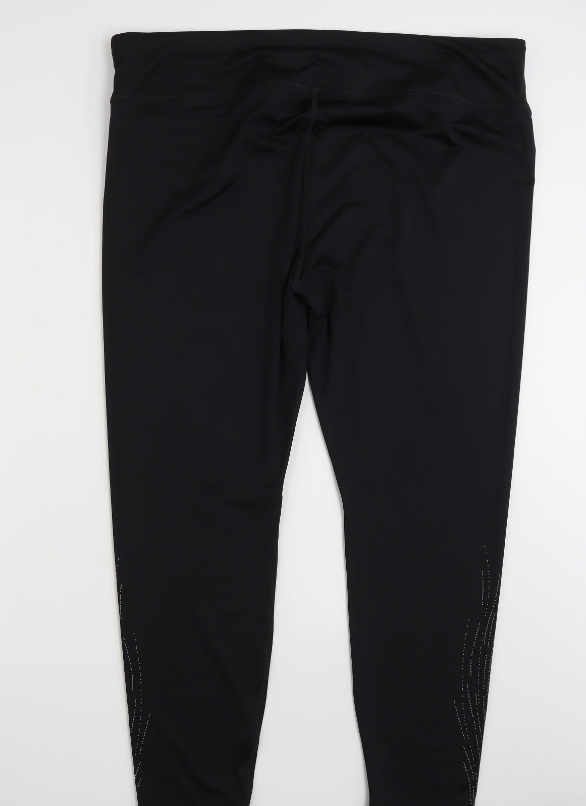 TU Womens Black  Polyester Compression Leggings Size 22 L28 in Athletic
