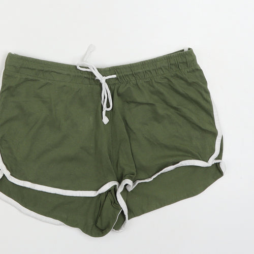 Primark Womens Green  100% Cotton Sweat Shorts Size 6  Regular Drawstring - Size 6/8