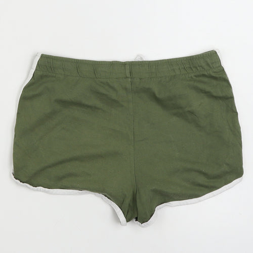 Primark Womens Green  100% Cotton Sweat Shorts Size 6  Regular Drawstring - Size 6/8