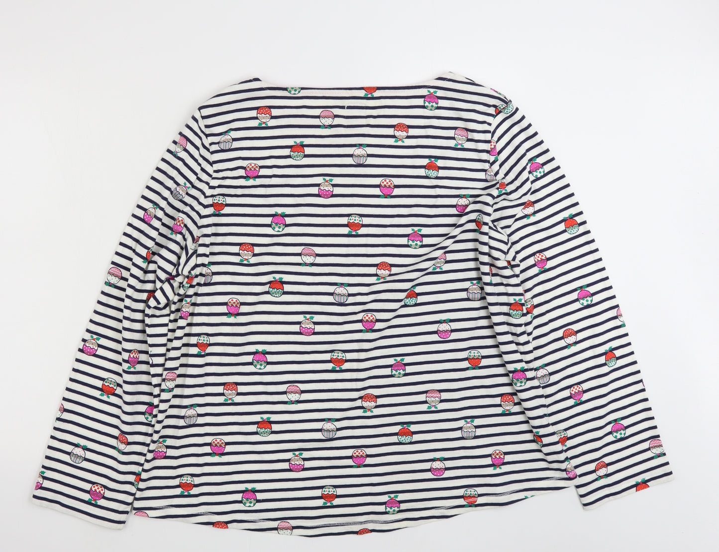 George Womens White Striped 100% Cotton Pullover Sweatshirt Size 20  Pullover - Christmas