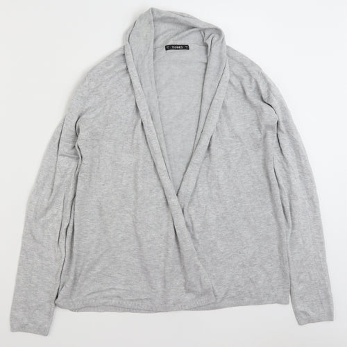 Dunnes Stores Womens Grey V-Neck  Viscose Cardigan Jumper Size S