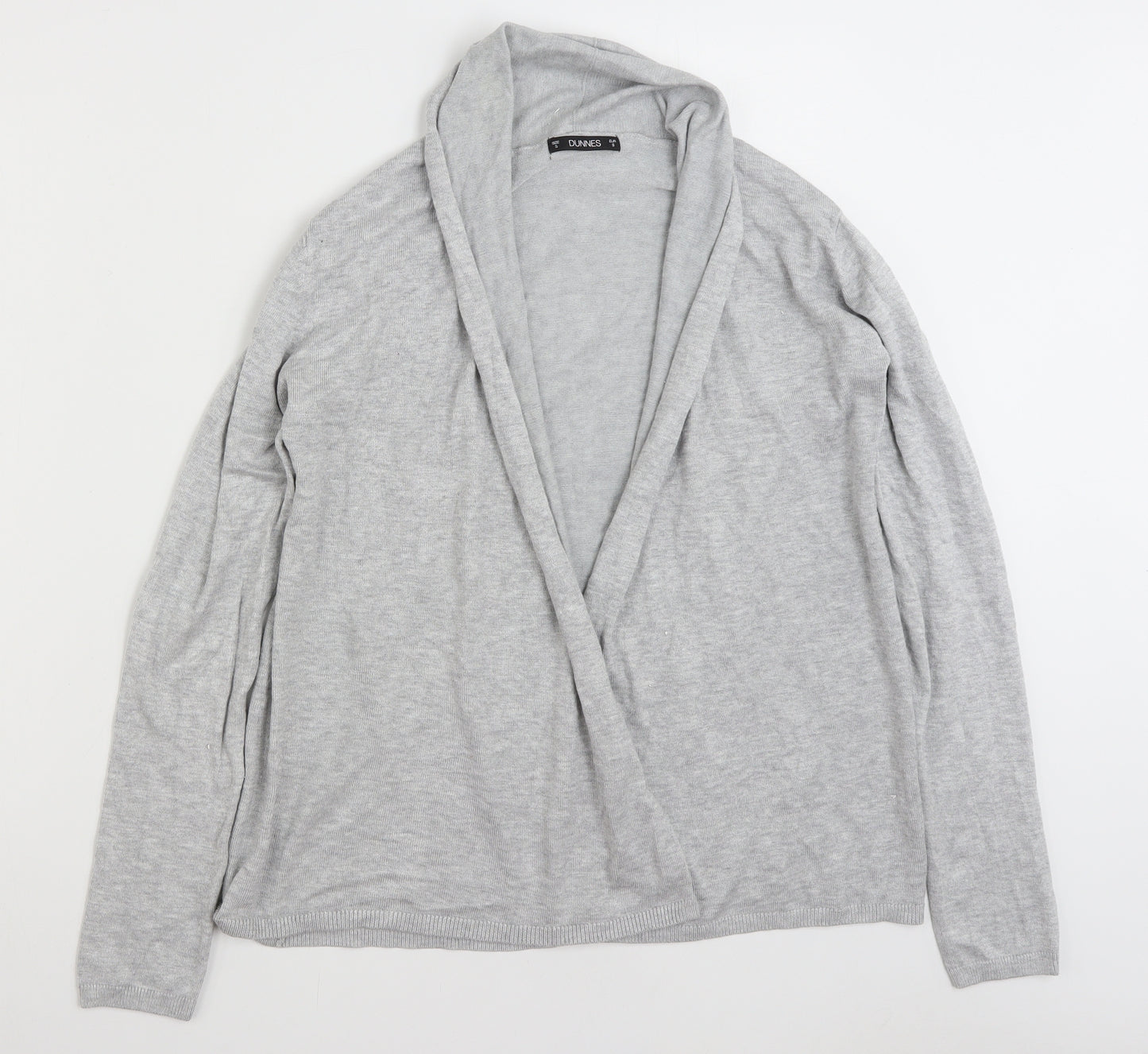 Dunnes Stores Womens Grey V-Neck  Viscose Cardigan Jumper Size S