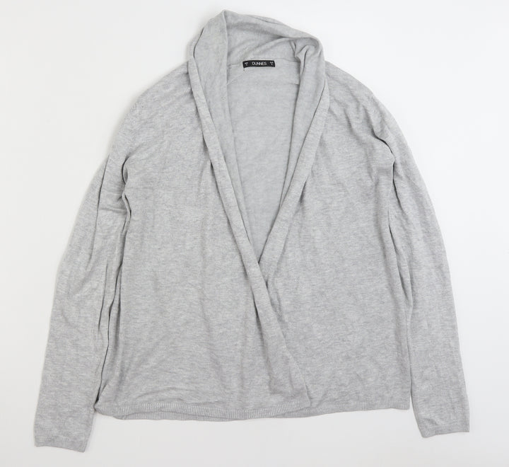Dunnes Stores Womens Grey V-Neck  Viscose Cardigan Jumper Size S