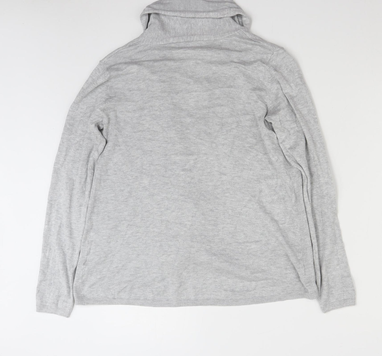 Dunnes Stores Womens Grey V-Neck  Viscose Cardigan Jumper Size S