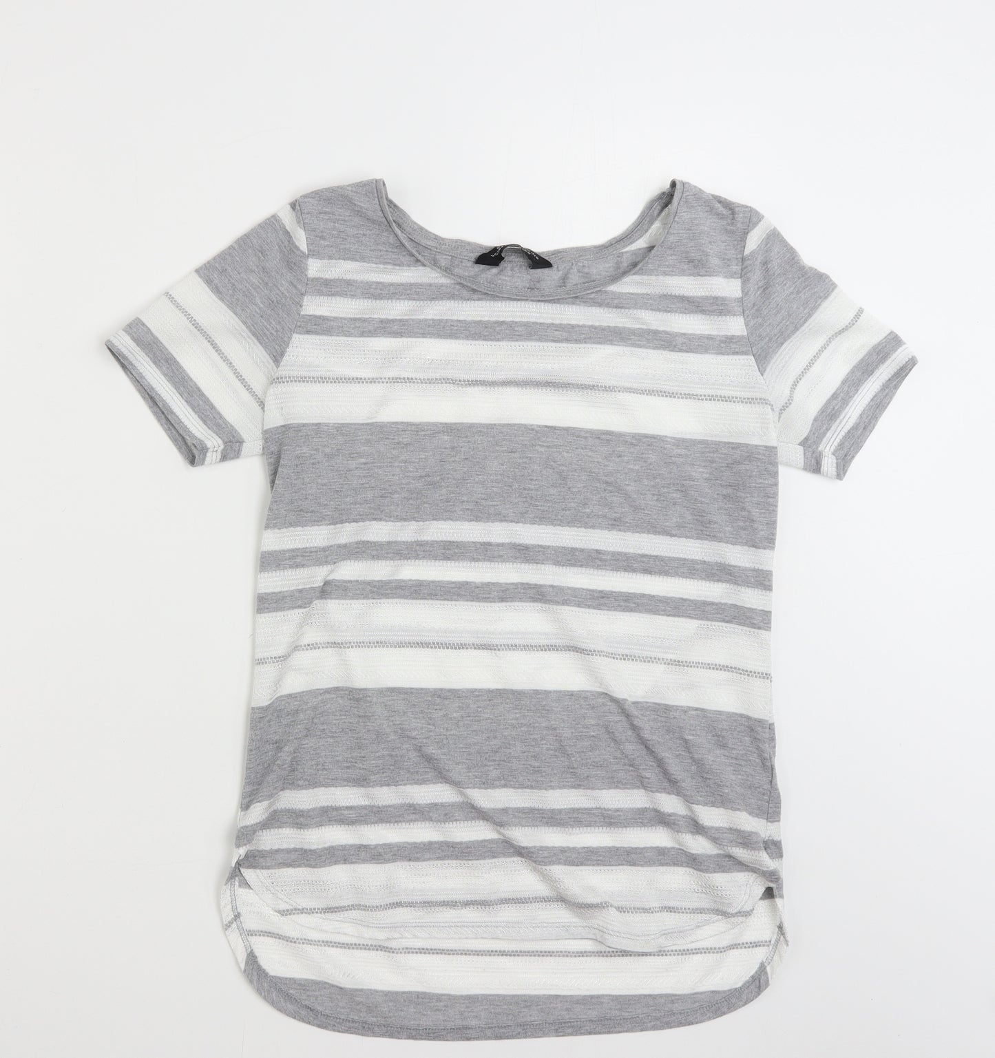 Dorothy Perkins Womens Grey Striped Polyester Pullover Sweatshirt Size 12  Pullover