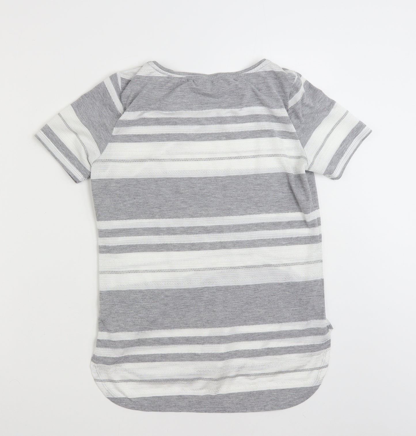 Dorothy Perkins Womens Grey Striped Polyester Pullover Sweatshirt Size 12  Pullover