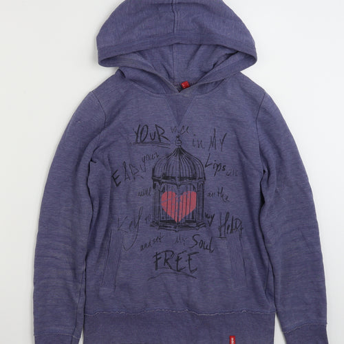 EDC Womens Blue  Cotton Pullover Hoodie Size S  Pullover