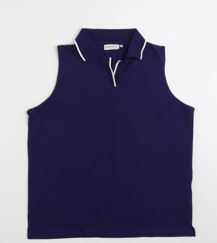 Bonmarché Womens Blue Polyester Vest Sweatshirt Size M Pullover