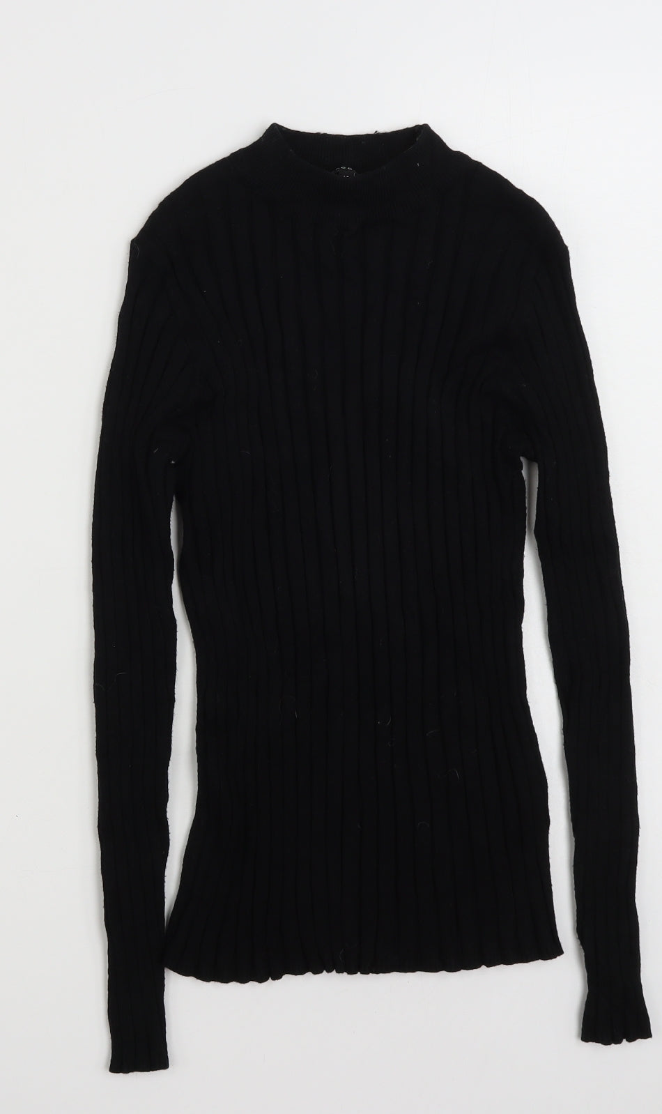 Peacocks Womens Black High Neck  Viscose Pullover Jumper Size 14