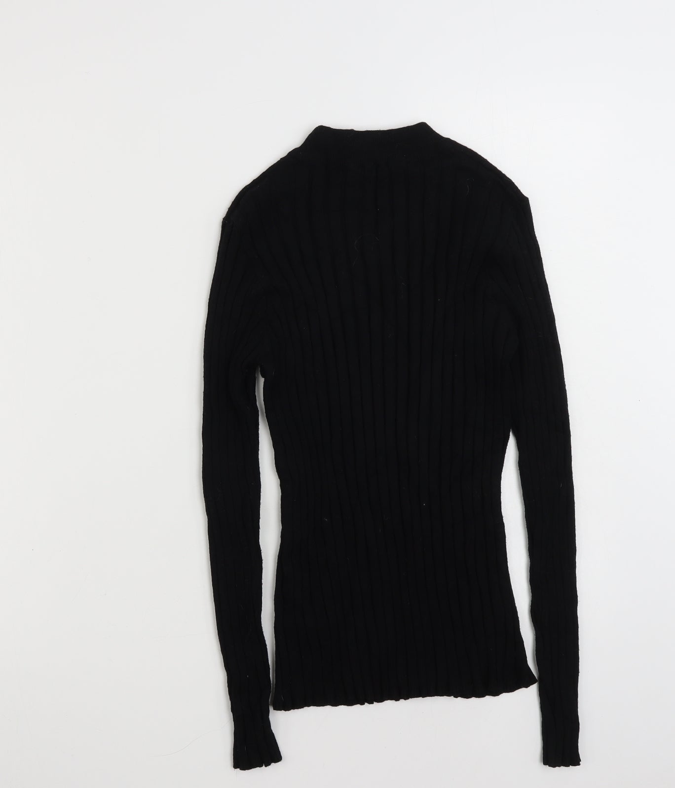 Peacocks Womens Black High Neck  Viscose Pullover Jumper Size 14