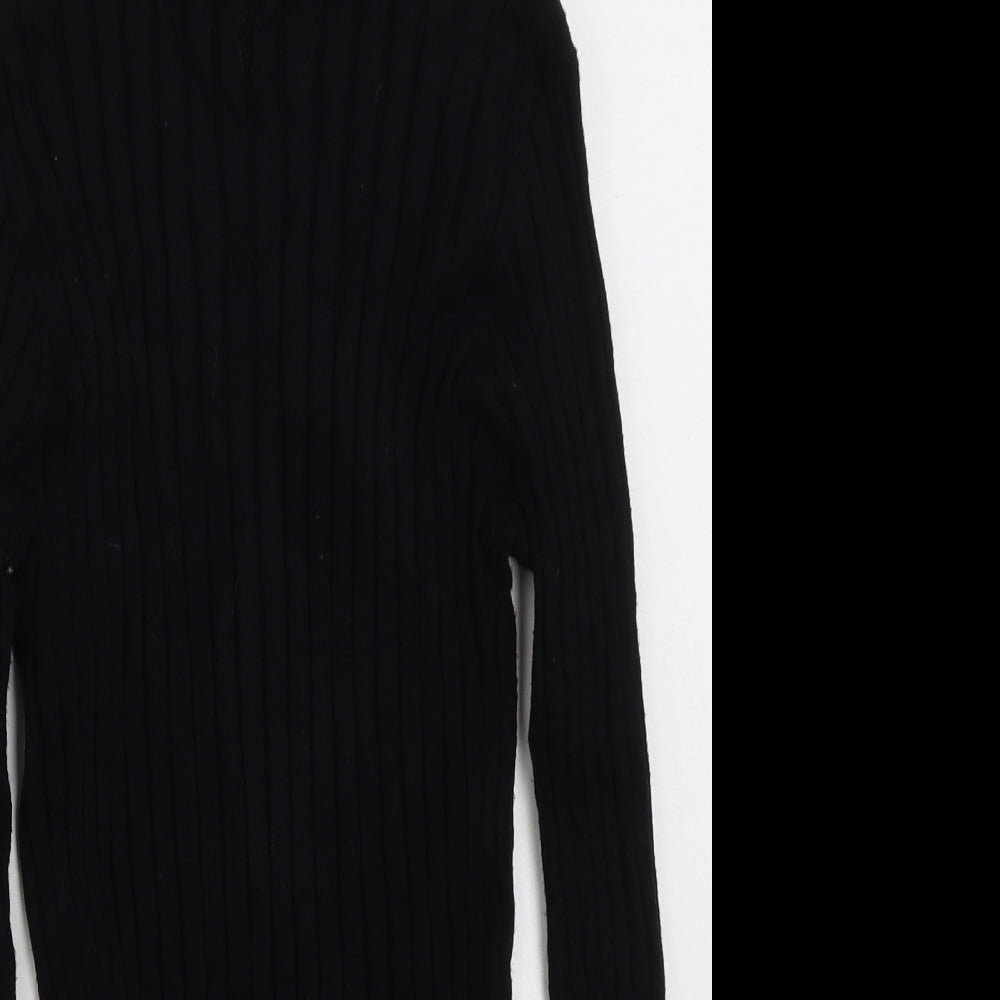 Peacocks Womens Black High Neck  Viscose Pullover Jumper Size 14