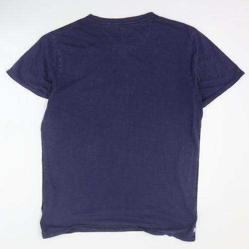 NEXT Mens Blue  Cotton  T-Shirt Size M Henley
