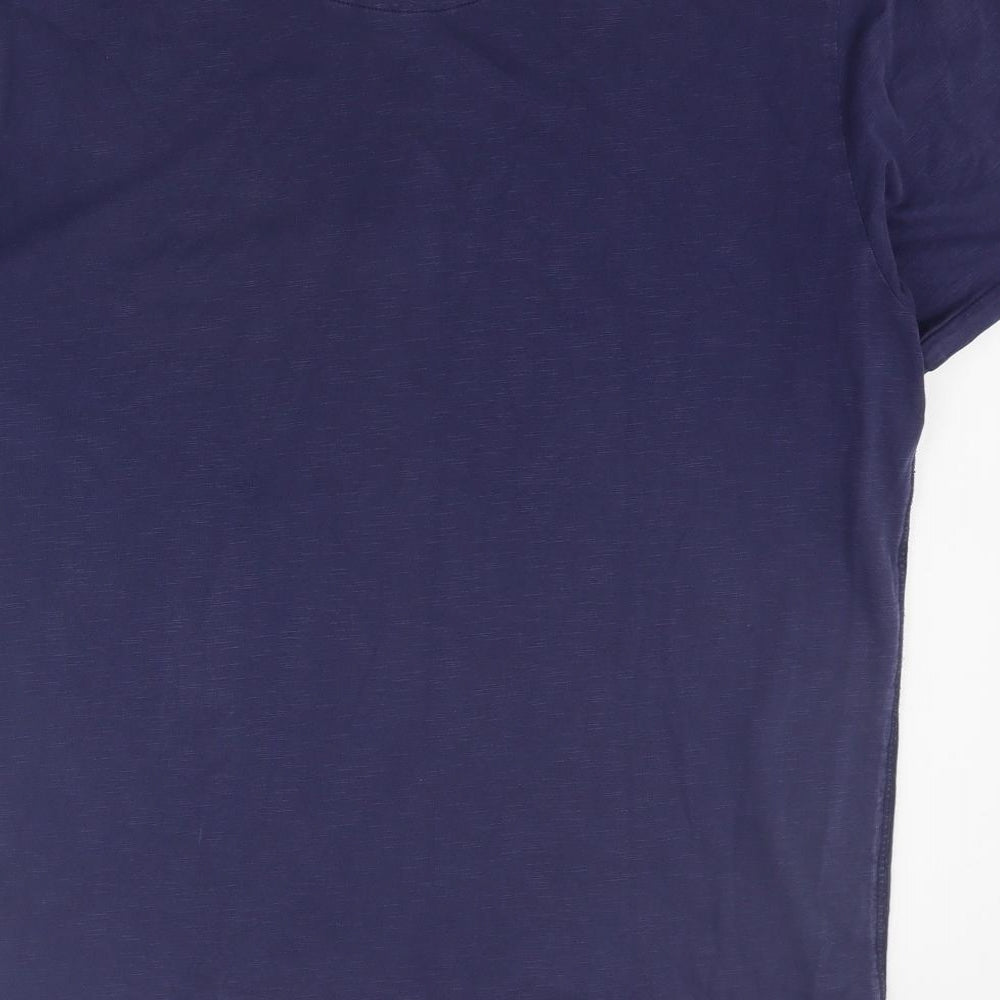 NEXT Mens Blue  Cotton  T-Shirt Size M Henley