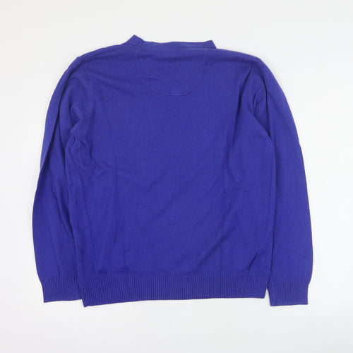 Jeff Banks Mens Purple V-Neck  Cotton Pullover Jumper Size M