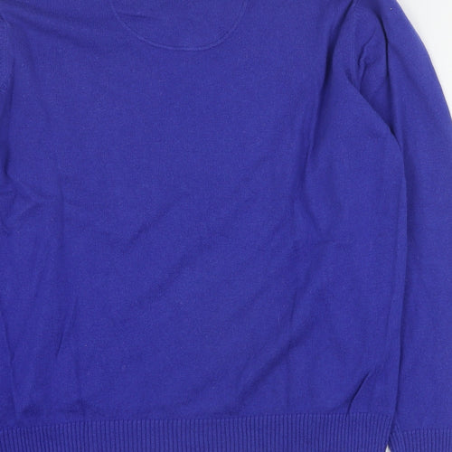 Jeff Banks Mens Purple V-Neck  Cotton Pullover Jumper Size M