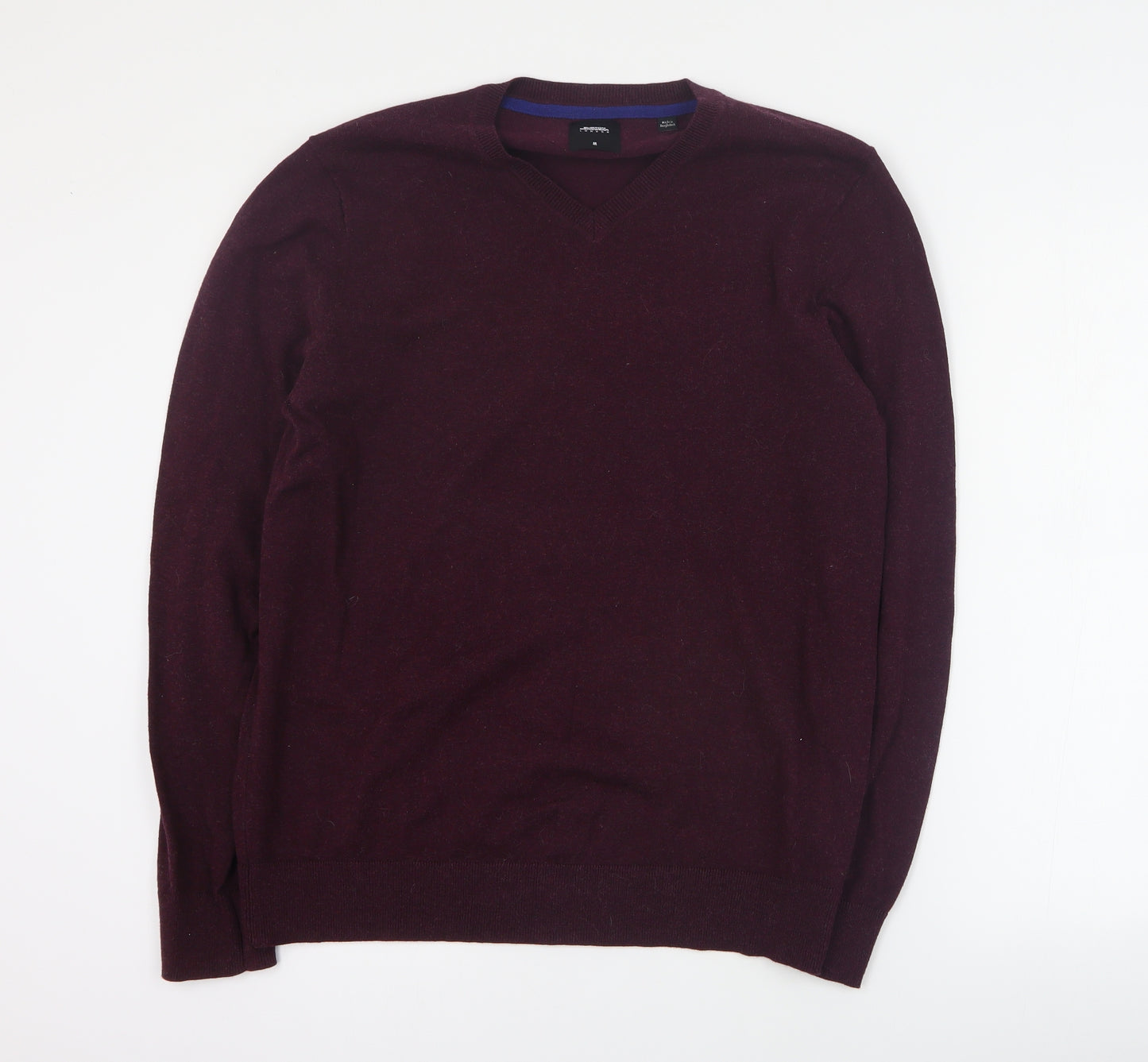 Burton Mens Purple V-Neck  Cotton Pullover Jumper Size M