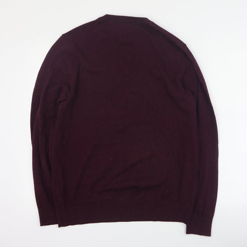 Burton Mens Purple V-Neck  Cotton Pullover Jumper Size M