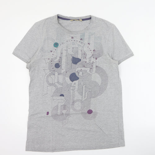 Ted Baker Mens Grey  Cotton  T-Shirt Size M Crew Neck