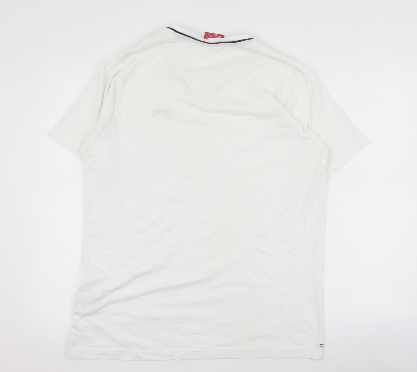 Slazenger Mens White  Cotton  T-Shirt Size M V-Neck
