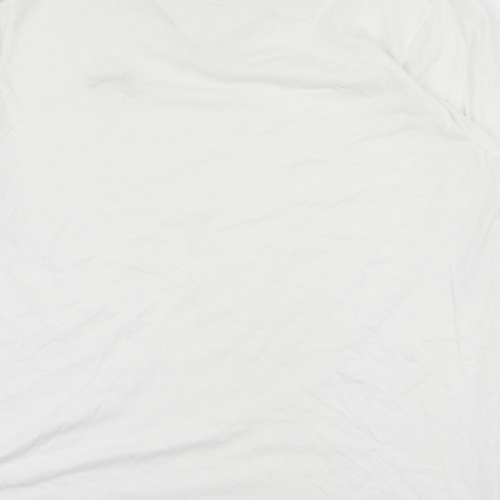 Slazenger Mens White  Cotton  T-Shirt Size M V-Neck