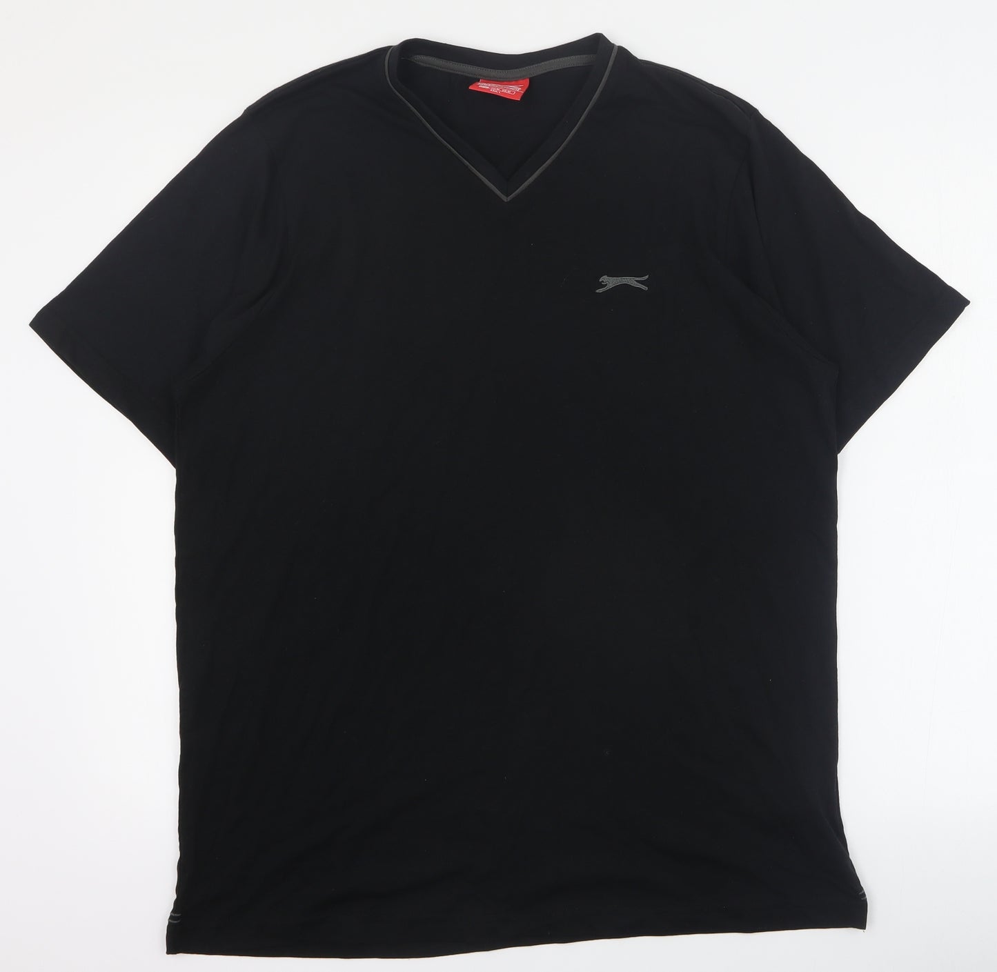 Slazenger Mens Black  Cotton  T-Shirt Size M V-Neck