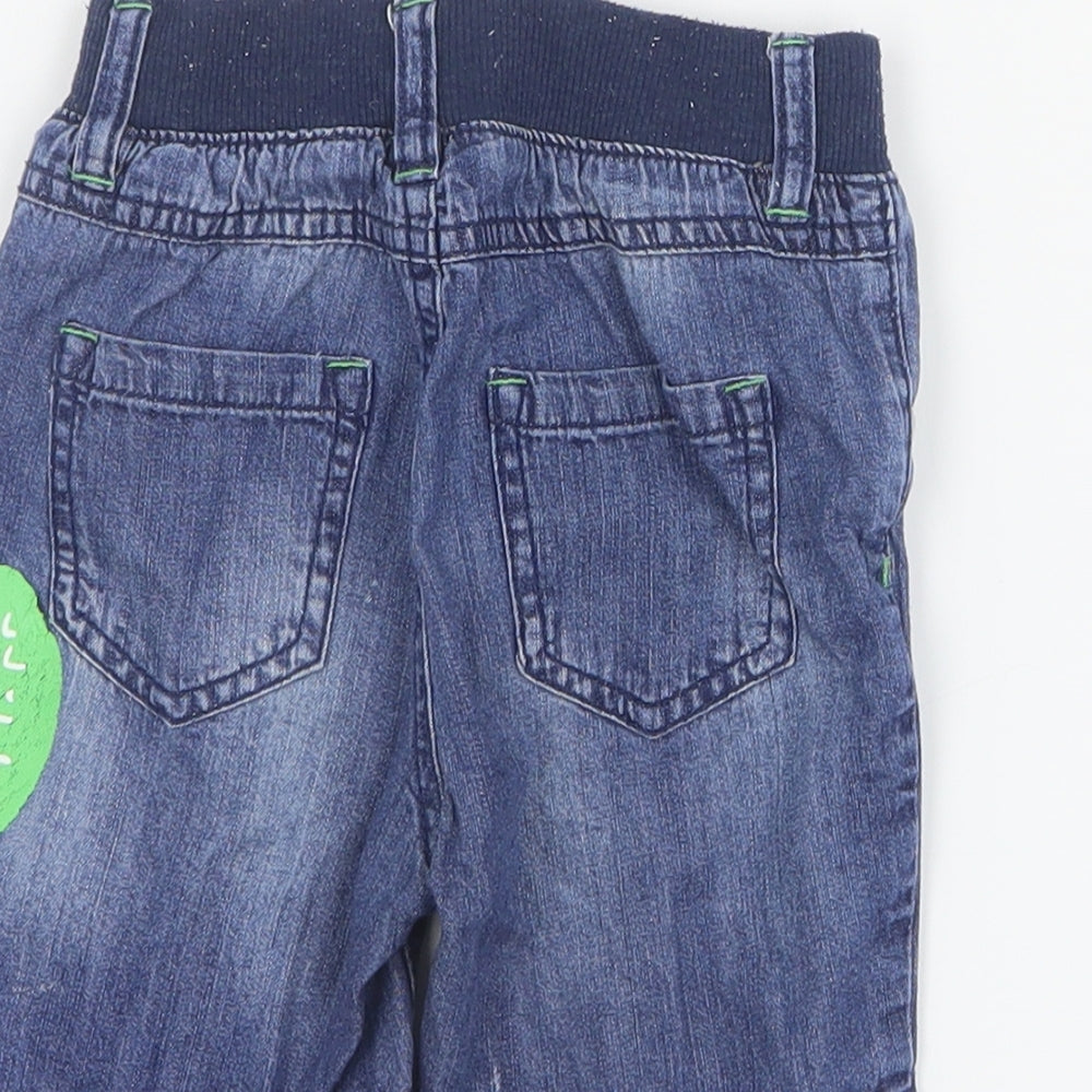 Dopo Dope Baby Blue  Cotton Cropped Jeans Size 6-9 Months  Snap - Crocodile