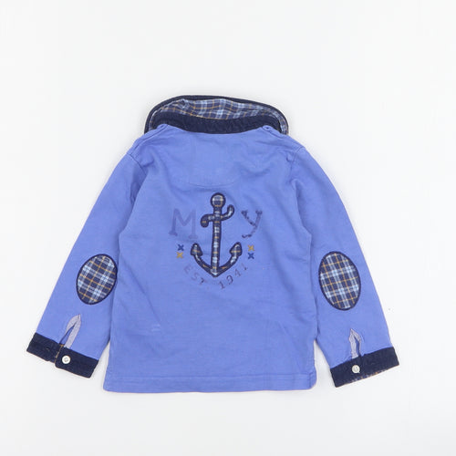 Mayoral Baby Baby Blue  100% Cotton Basic Polo Size 9-12 Months Collared Button